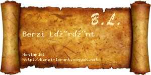Berzi Lóránt névjegykártya